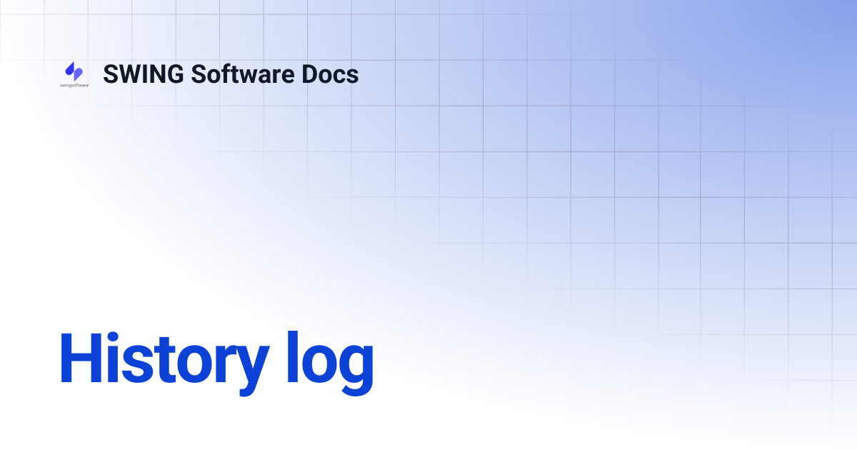 History log | SWING Software Docs