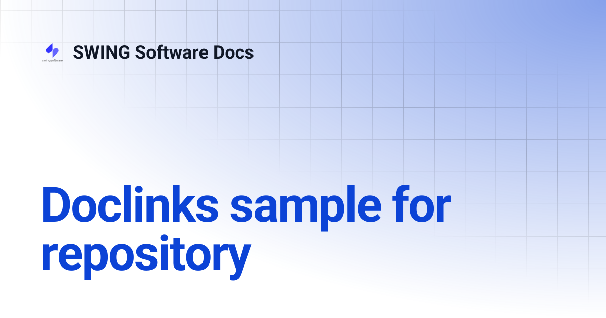 Doclinks sample for repository | SWING Software Docs